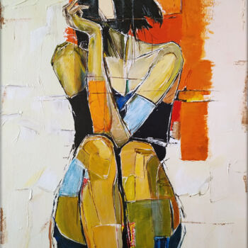 제목이 "Cubist Reverie"인 미술작품 Alexander Aksyonov로, 원작, 아크릴 나무 들것 프레임에 장착됨