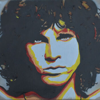 绘画 标题为“jim morrison-mr moj…” 由Giuliogol, 原创艺术品, 丙烯 安装在木质担架架上