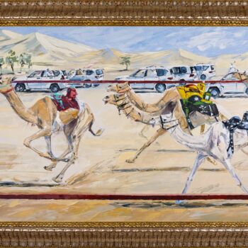 Peinture intitulée "The Race Through Ti…" par Vitaly Bodiu, Œuvre d'art originale, Huile