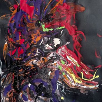 Painting titled "Sto per esplodere" by Mengu, Original Artwork, Acrylic