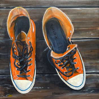 Painting titled "CHEMIN FAISANT, MES…" by Alain Rouschmeyer, Original Artwork, Acrylic Mounted on Wood Stretcher frame