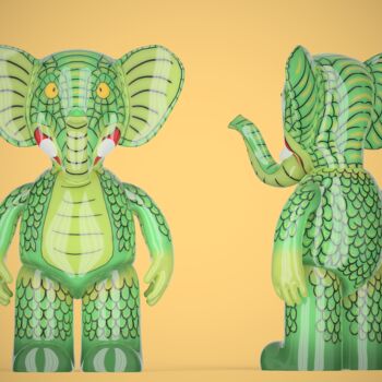 Sculpture titled "Babolex serpend cla…" by Vincent Faudemer, Original Artwork, Resin