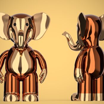 雕塑 标题为“Babolex singe chrom…” 由Vincent Faudemer, 原创艺术品, 树脂