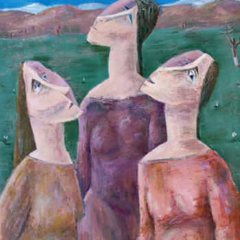 Ζωγραφική με τίτλο "Longing  Toward the…" από Gegham Hunanyan, Αυθεντικά έργα τέχνης, Λάδι Τοποθετήθηκε στο Ξύλινο φορείο σκ…