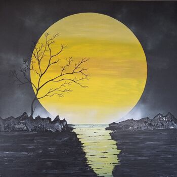 Painting titled "The Sound of Silenc…" by Nathalie Mitifiot Zeiger, Original Artwork, Acrylic Mounted on Wood Stretcher frame