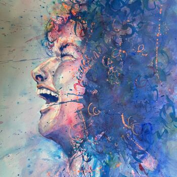 Schilderij getiteld ""Happy Day"" door Audrey Ramsbacher, Origineel Kunstwerk, Aquarel