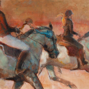 Painting titled "Running in circles" by Oksana Shulga, Original Artwork, Oil
