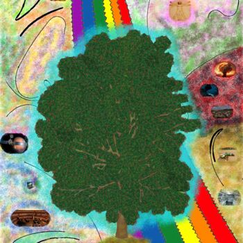 Digital Arts titled "L'Arbre de la Conna…" by Pascal Rissac, Original Artwork, Digital Collage