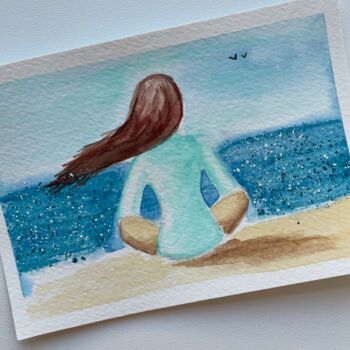 Painting titled "Girl" by Irinas_art_touch, Original Artwork, Watercolor