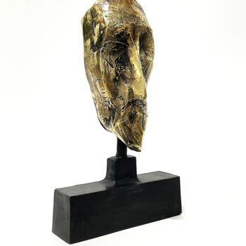 Sculpture titled "Secret Mask, no. II" by Jaromir Gargulak, Original Artwork, Bronze