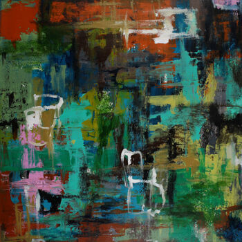 Schilderij getiteld "Abstract painting G…" door Peter Kilb, Origineel Kunstwerk, Acryl