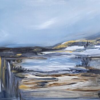 Malerei mit dem Titel "PAISIBLE / PEACEFULL" von Michele Madeleine Guillot, Original-Kunstwerk, Acryl Auf Keilrahmen aus Hol…