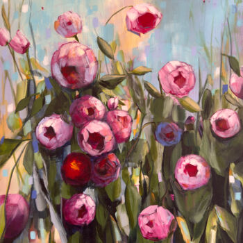 제목이 "My Roses 8"인 미술작품 Sandra Gebhardt-Hoepfner로, 원작, 아크릴 나무 들것 프레임에 장착됨