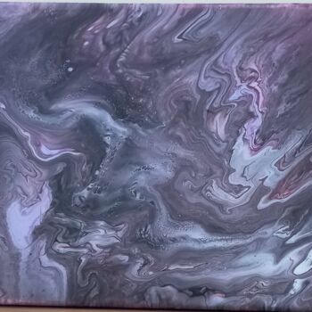 Painting titled "Nuages violets" by Aqualis, Original Artwork, Acrylic