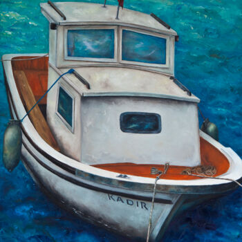 Painting titled "Kadir" by Sonya Kertész, Original Artwork, Oil Mounted on Wood Stretcher frame