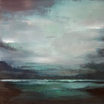 Painting titled "La Mer Dans Tes Yeux" by Alex Steele-Mortimer, Original Artwork, Oil Mounted on Wood Stretcher frame
