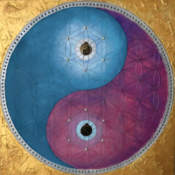 Pittura intitolato "Yin Yang" da Nadezhda Dvornikova, Opera d'arte originale, Acrilico