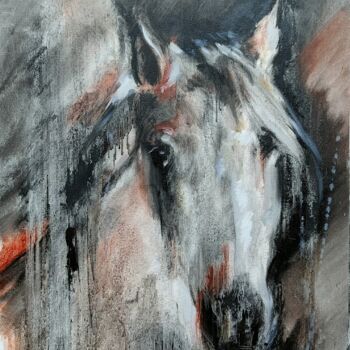Pittura intitolato "Black and White Hor…" da Eleonora Taranova, Opera d'arte originale, Olio