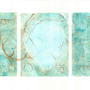 Gravures & estampes intitulée "Presence (2)" par Sophie Gerin, Œuvre d'art originale, Monotype