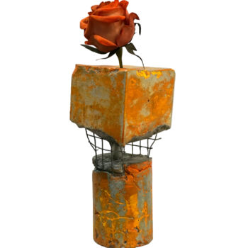 Skulptur mit dem Titel "WEIK BRUTALIST VASE…" von Paolo Castagna (Brutalist Design), Original-Kunstwerk, Zement