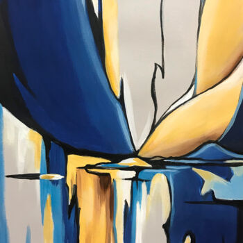 Peinture intitulée "Blue Land" par Dmitry King, Œuvre d'art originale, Acrylique Monté sur Châssis en bois