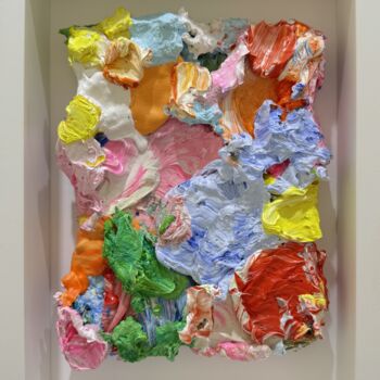 Painting titled "Miniature" by Pascal Courcelles, Original Artwork, Oil Mounted on Wood Panel