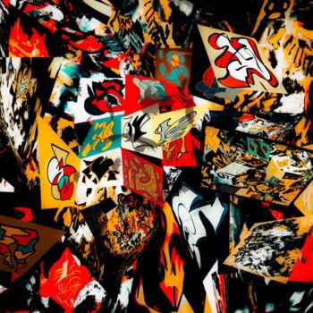 Arts numériques intitulée "Card games" par Zykram, Œuvre d'art originale, Travail numérique 2D Monté sur Châssis en bois