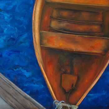 Painting titled "Silence" by Sonya Kertész, Original Artwork, Oil Mounted on Wood Stretcher frame