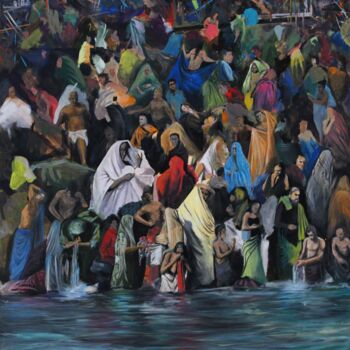 Painting titled "GÖÇÜP GİDERKEN 5" by Turan Can Kara, Original Artwork, Acrylic