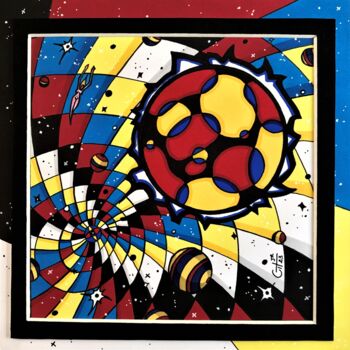 Dessin intitulée "(186) - union cosmi…" par Vincent Gibert, Œuvre d'art originale, Marqueur