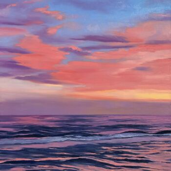 Painting titled "Aqua euphoria" by Ulyana Korol, Original Artwork, Oil Mounted on Wood Stretcher frame