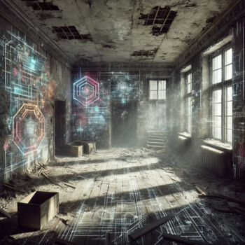 数字艺术 标题为“Ghost Signals on th…” 由Alberto Capitani, 原创艺术品, AI生成的图像