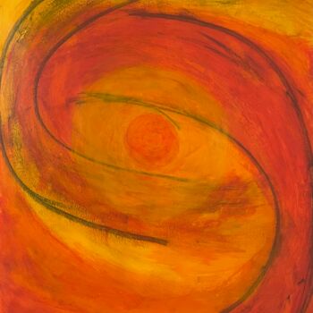 Painting titled "Dance of the Sun" by Oleg Strokatyy, Original Artwork, Acrylic