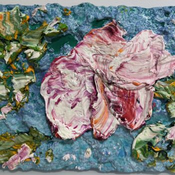 Peinture intitulée "Fleur" par Pascal Courcelles, Œuvre d'art originale, Huile