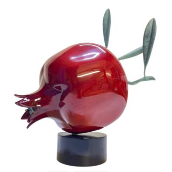 Sculpture titled "Pomegranate" by Serhiy Chepel, Original Artwork, Wood