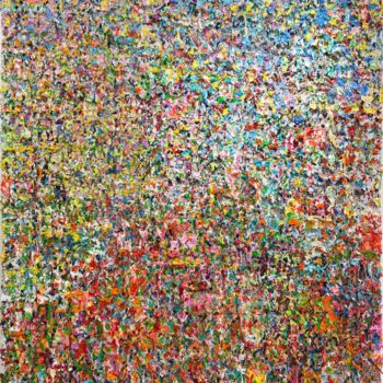 Schilderij getiteld "Soleil Triomphant" door Pascal Courcelles, Origineel Kunstwerk, Olie Gemonteerd op Frame voor houten br…