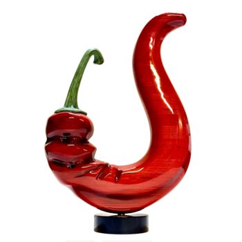 Sculpture titled "Red pepper" by Serhiy Chepel, Original Artwork, Wood