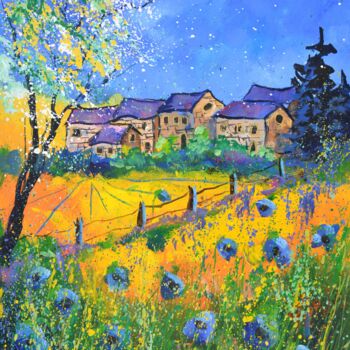 Ζωγραφική με τίτλο "Summer in my countr…" από Pol Ledent, Αυθεντικά έργα τέχνης, Λάδι Τοποθετήθηκε στο Ξύλινο φορείο σκελετό