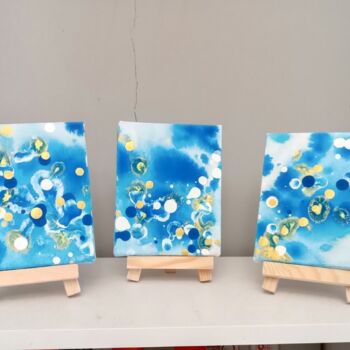 Painting titled "Serenity Trio – Set…" by Diana Dimova - Traxi, Original Artwork, Acrylic