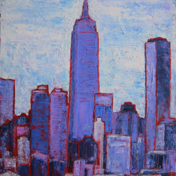 Peinture intitulée "New York City Harbo…" par Denis Kuvayev, Œuvre d'art originale, Acrylique Monté sur Carton