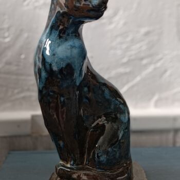 Sculpture titled "Grand chat  japonis…" by Marie Pascale Martins, Original Artwork, Ceramics