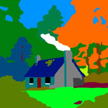 Arts numériques intitulée "La petite maison da…" par Stephane Pruvot, Œuvre d'art originale, Peinture numérique