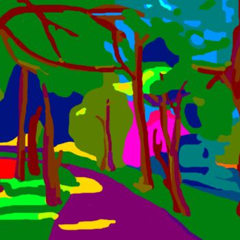 Arts numériques intitulée "Promenade autour du…" par Stephane Pruvot, Œuvre d'art originale, Peinture numérique