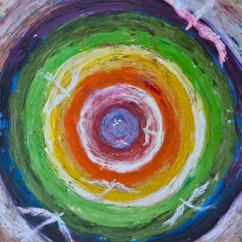 Peinture intitulée "Portal" par Lera Kirci, Œuvre d'art originale, Huile Monté sur Panneau de bois