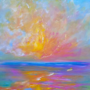 Malerei mit dem Titel "Dance of the Clouds" von Sophia Kühn, Original-Kunstwerk, Acryl Auf Keilrahmen aus Holz montiert