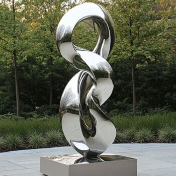 Sculpture titled "Contemporary Abstra…" by Djamel Eddine Hafis, Original Artwork, Stainless Steel