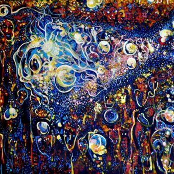 Peinture intitulée "Cosmic Fish" par Alexey Solodov, Œuvre d'art originale, Acrylique