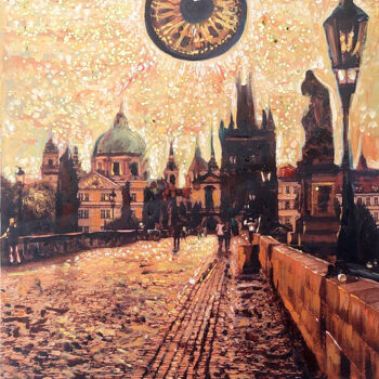 Malerei mit dem Titel "Sun that Never Set" von Alexey Solodov, Original-Kunstwerk, Acryl