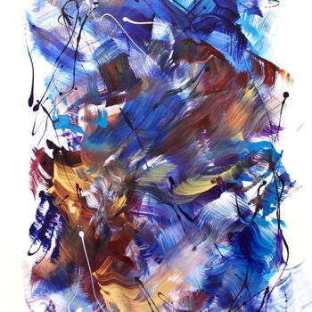 Painting titled "Echoes Of The Sky" by Paresh Nrshinga F R S A, Original Artwork, Acrylic Mounted on Wood Stretcher frame
