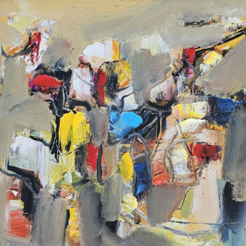 Malerei mit dem Titel "Fragmented Rhythm" von Vlas Ayvazyan, Original-Kunstwerk, Öl Auf Keilrahmen aus Holz montiert